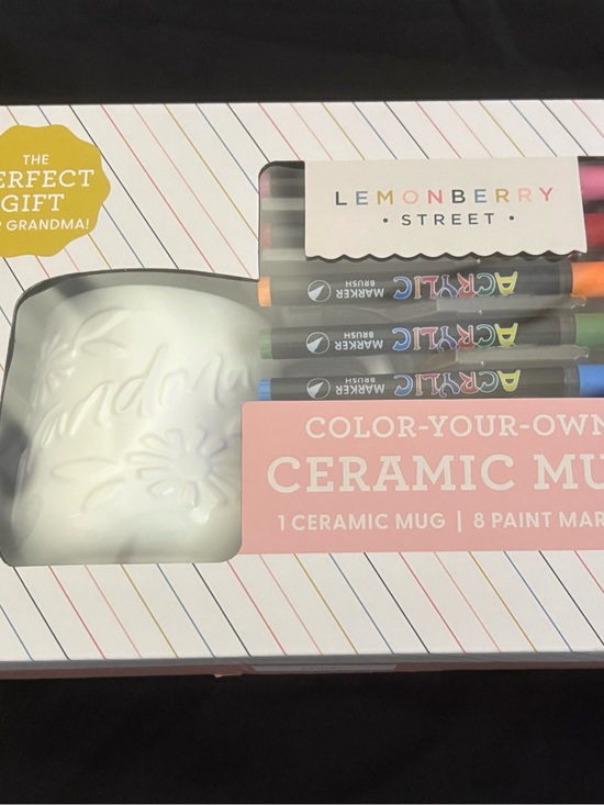Lemonberry Street Other - Color-Your-Own Ceramic Grandma Floral Mug Kit - New in Box